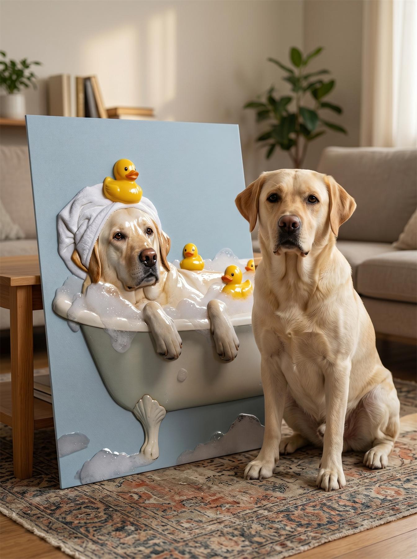 Bath Time Labrador