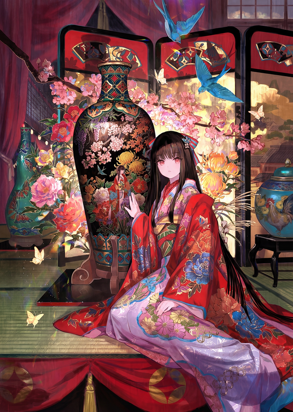 Cloisonné Vase with Floral and Figural Motifs