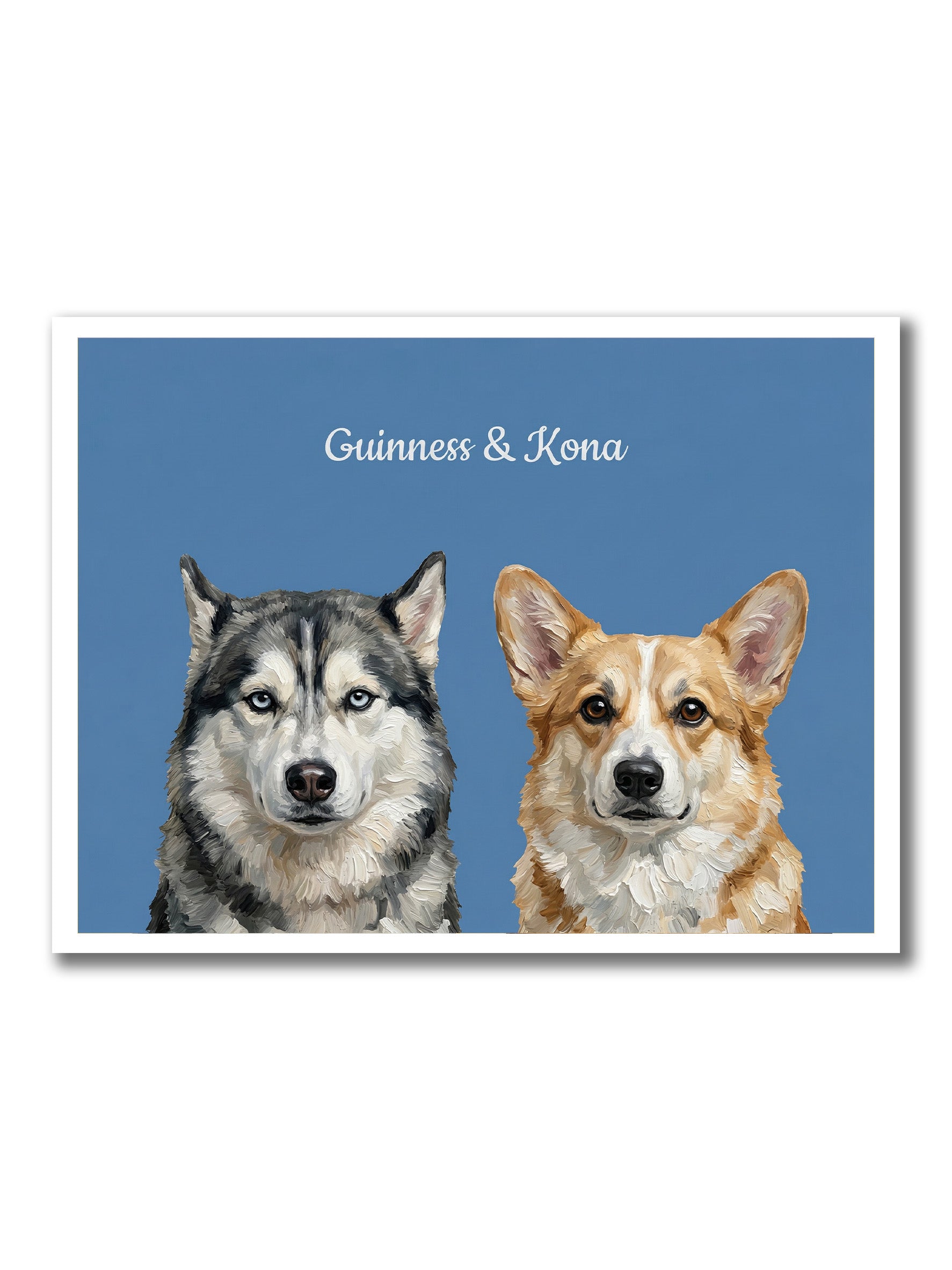 Custom Illustration-Style Portraits of Two Pets