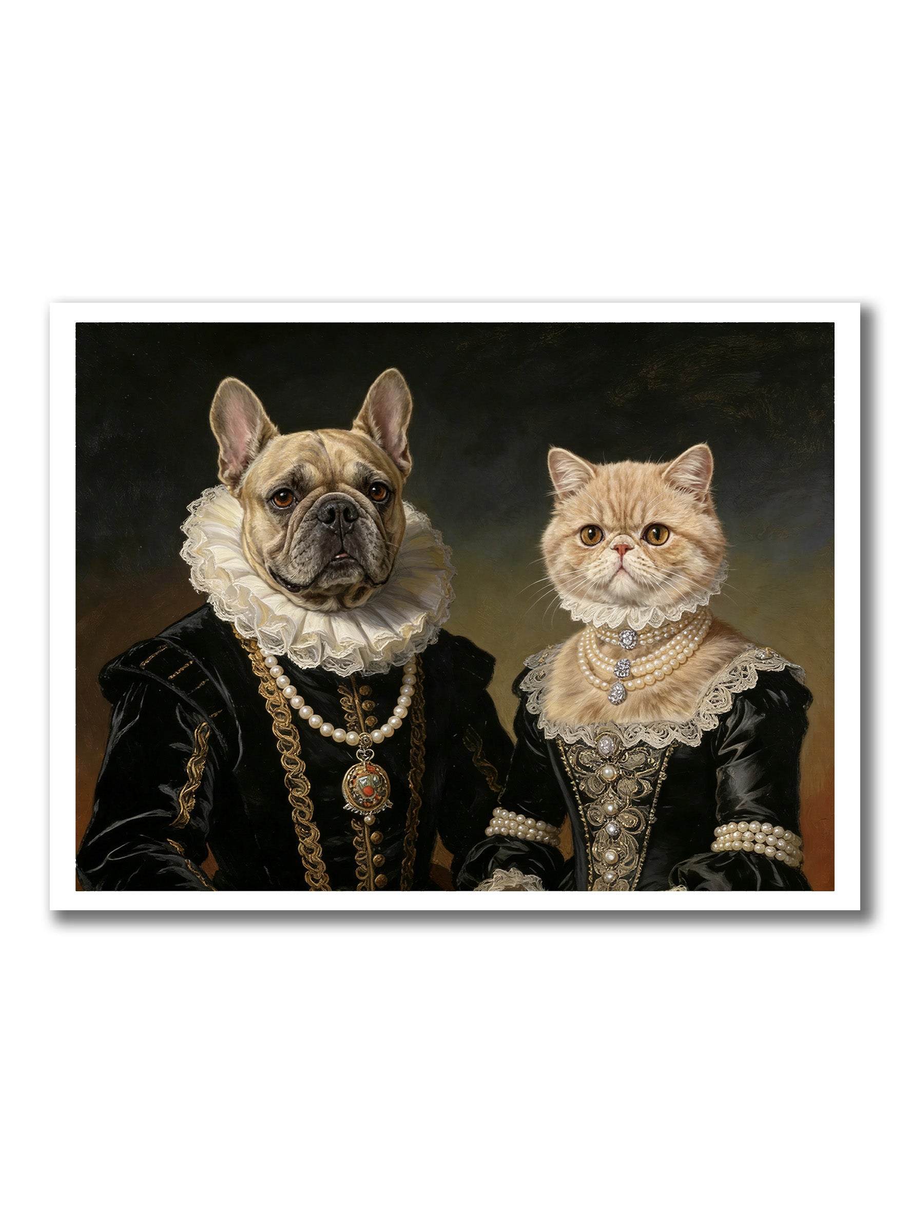 Noble Couple:Custom 2 Pets Portrait