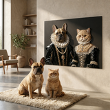 Noble Couple:Custom 2 Pets Portrait
