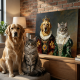 King and Queen:Custom 2 Pets Portrait