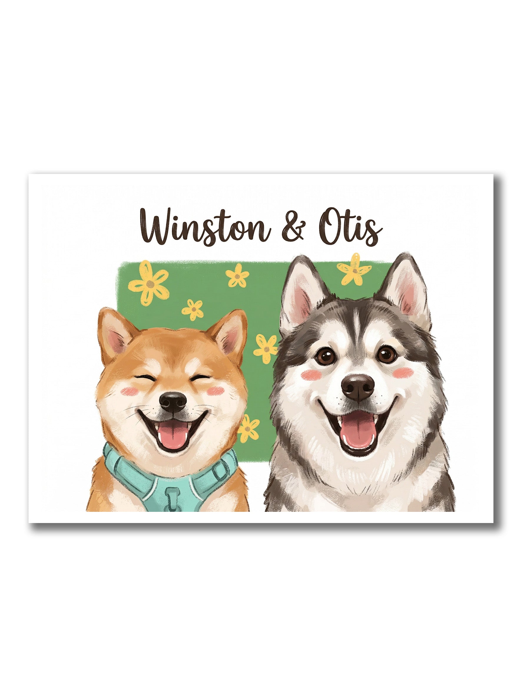 Custom Cartoon-Style Portraits of Two Pets