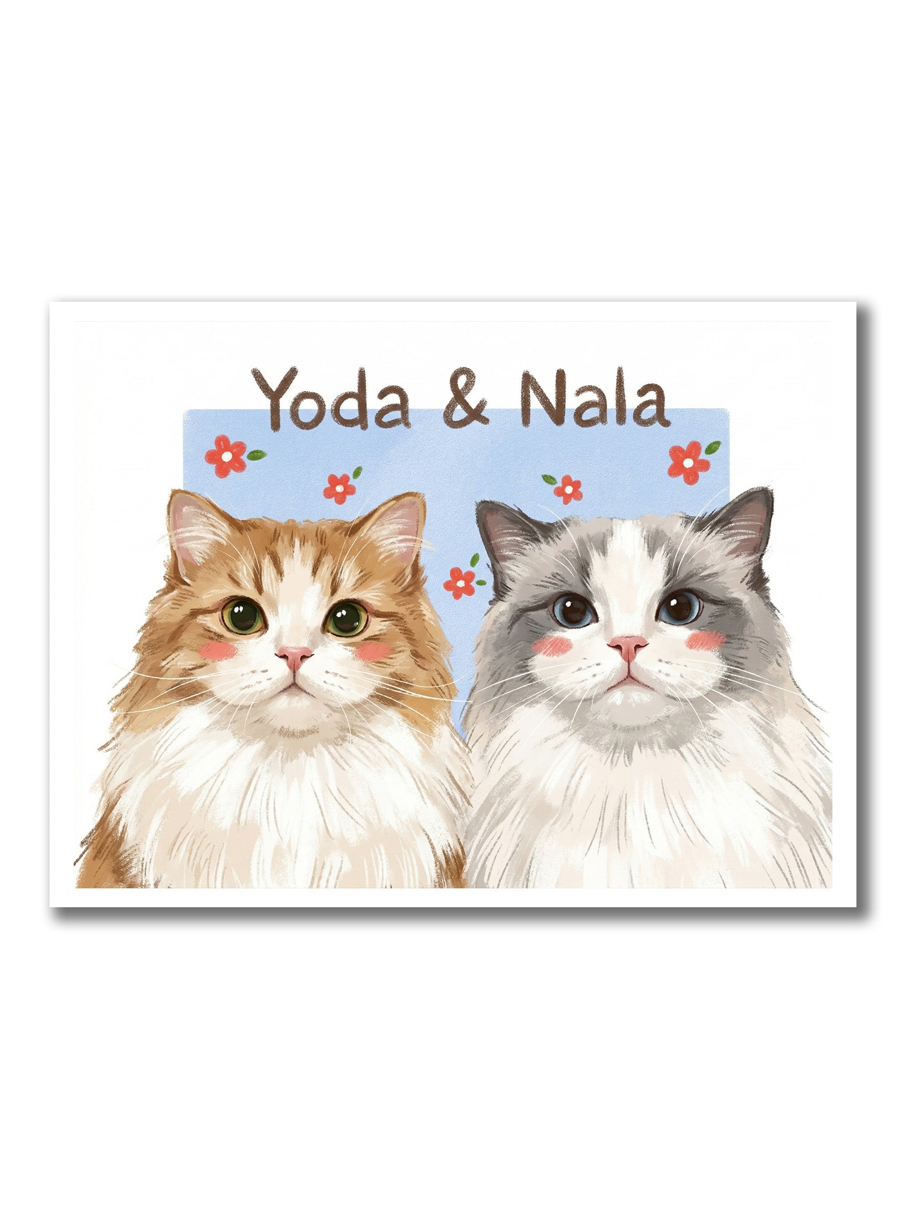 Custom Cartoon-Style Portraits of Two Pets