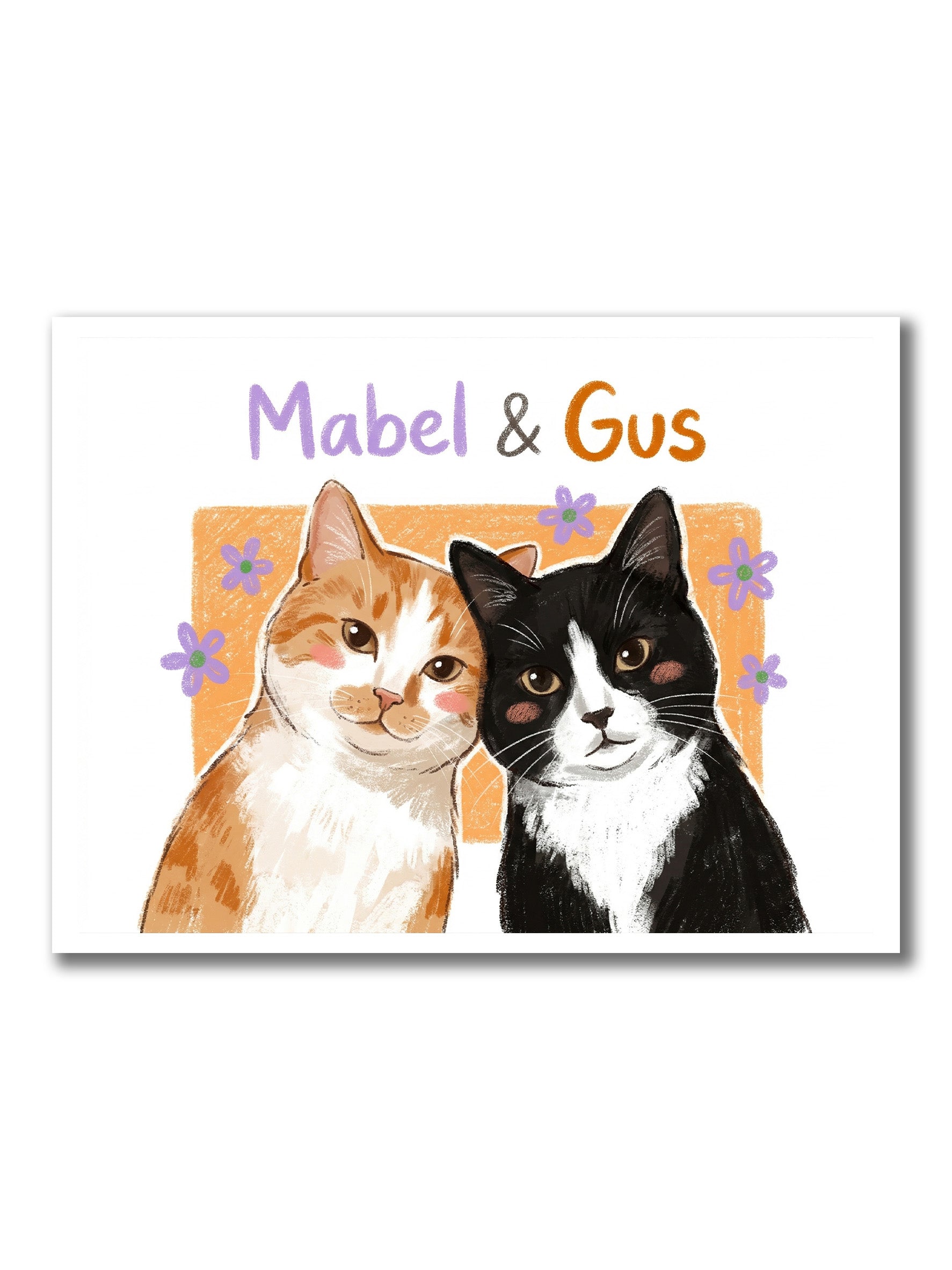Custom Cartoon-Style Portraits of Two Pets