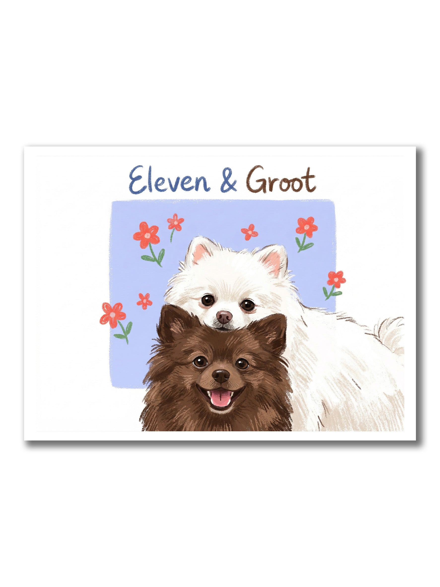 Custom Cartoon-Style Portraits of Two Pets