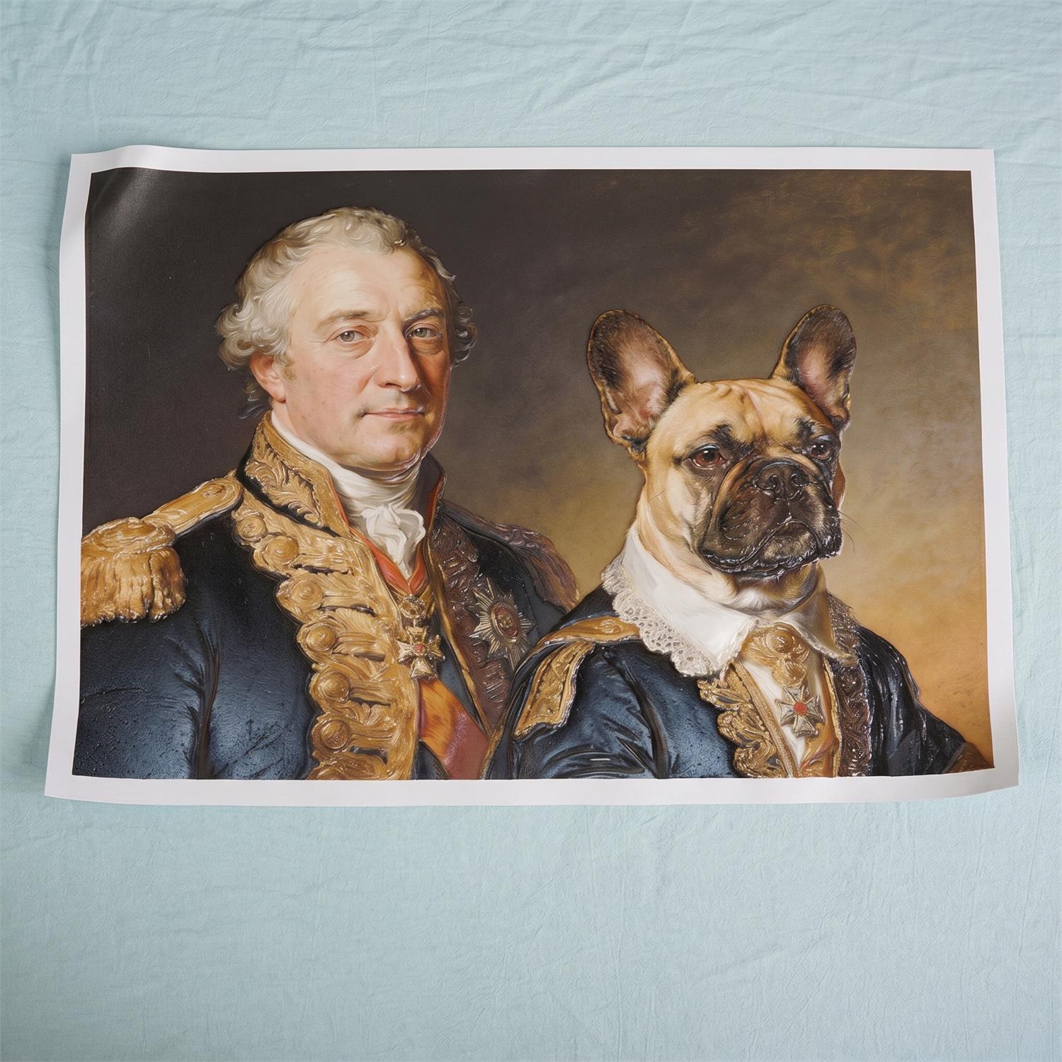 The Royal Companions: Custom Medieval Person & Dog Portrait