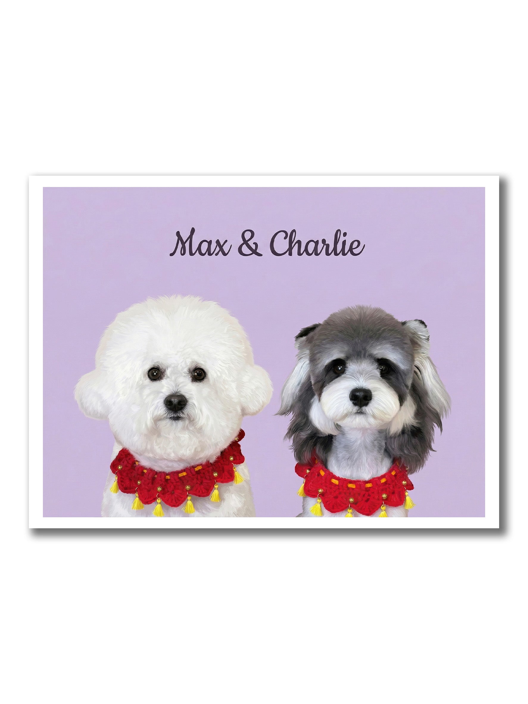 Custom Illustration-Style Portraits of Two Pets