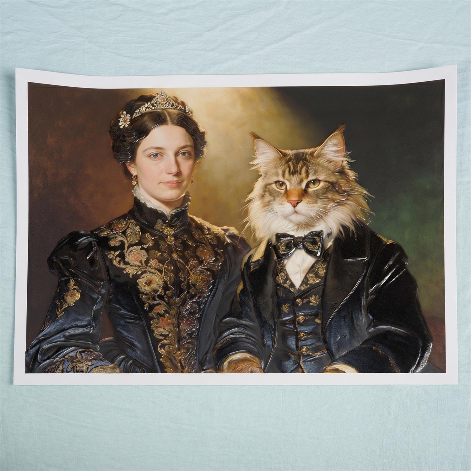 Custom Portrait for You and Your Feline Lord