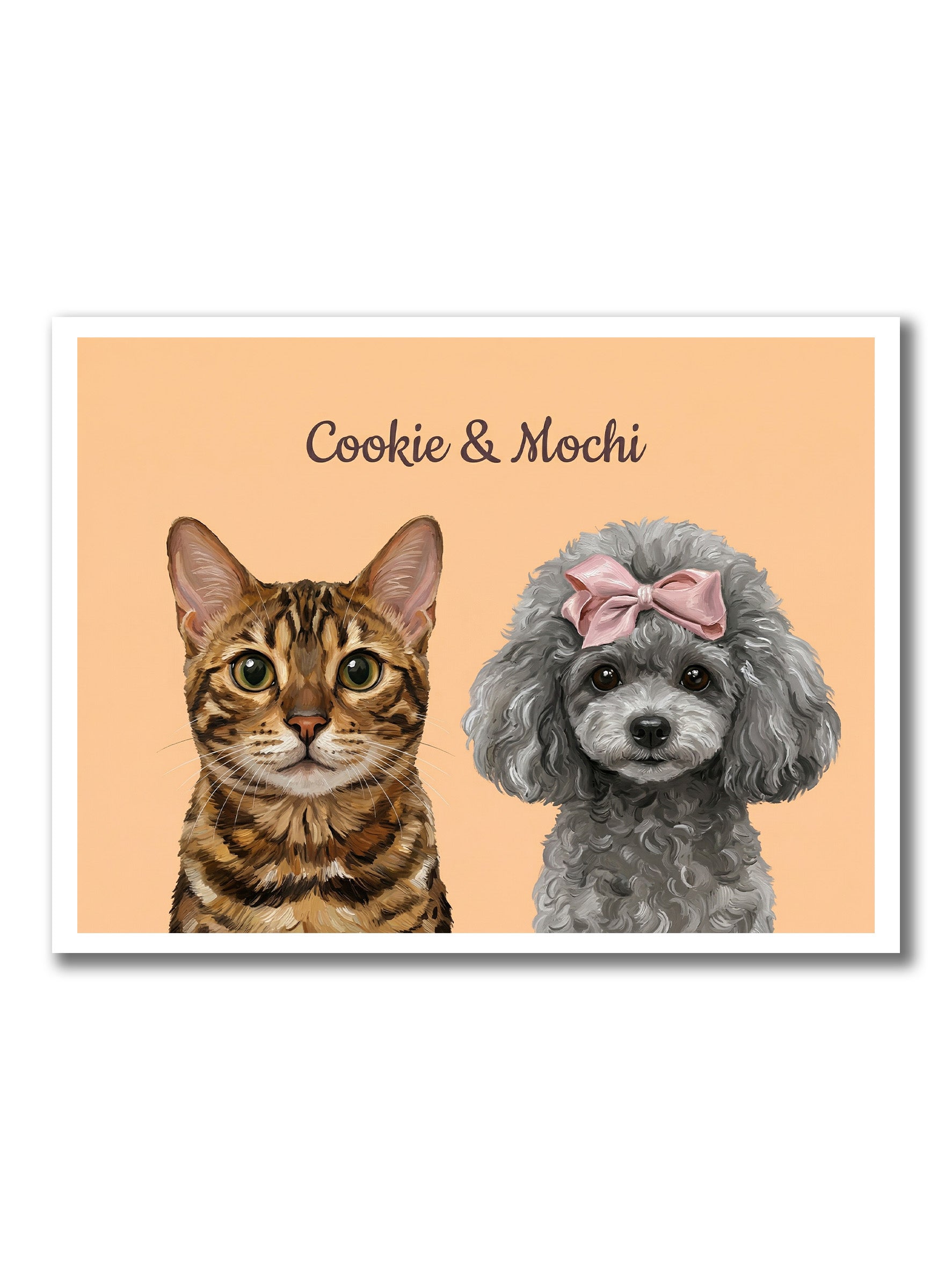 Custom Illustration-Style Portraits of Two Pets