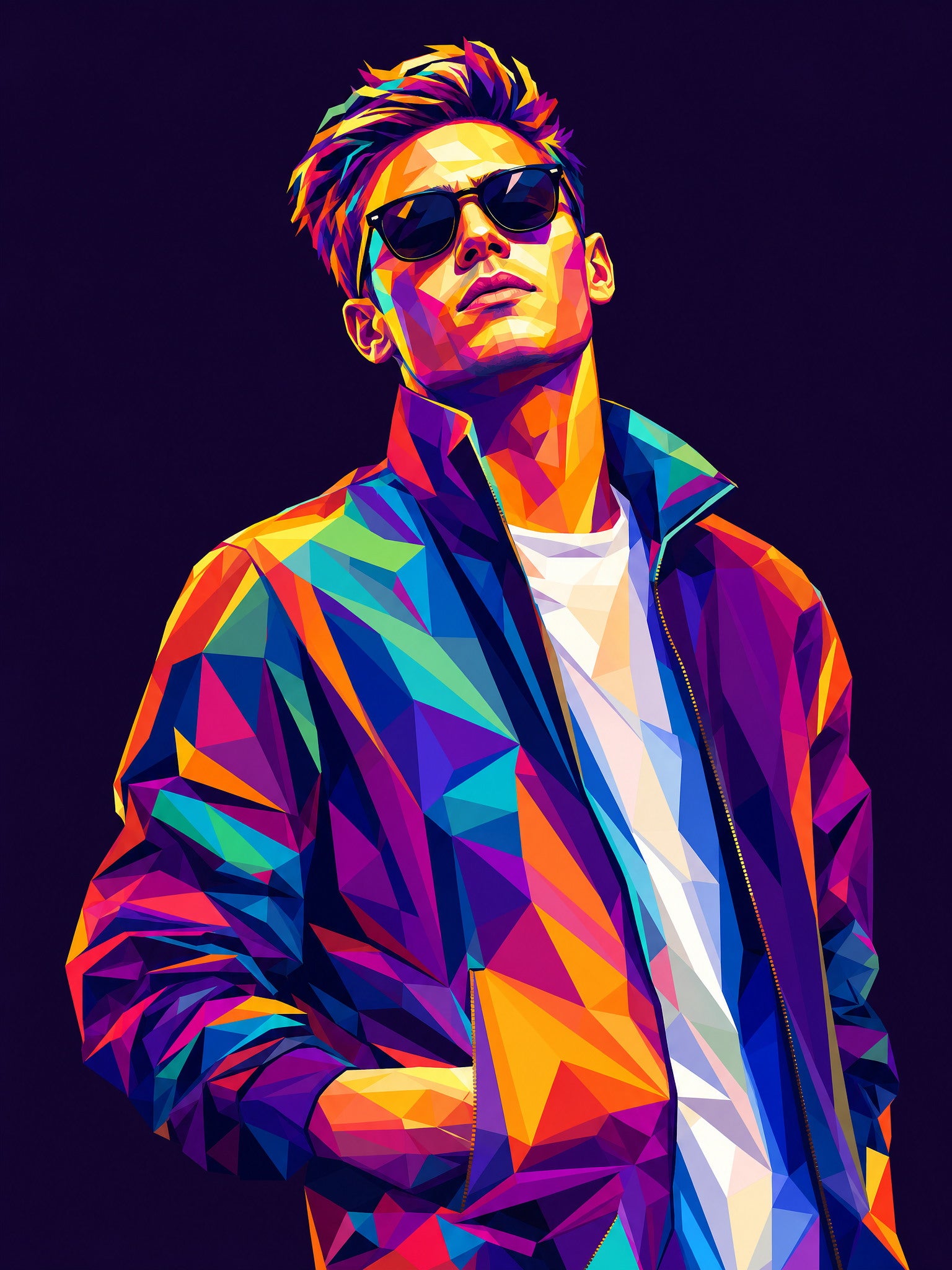Custom Colorful Polygon Portrait