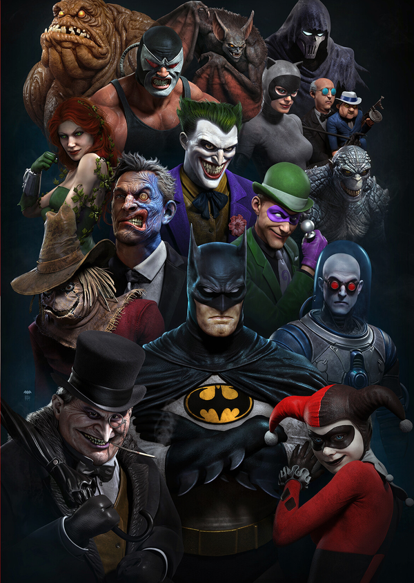 Batman and the villain