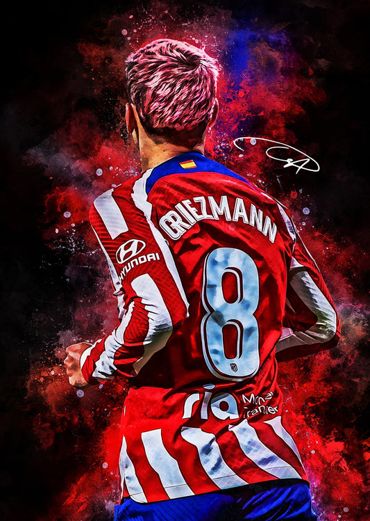 Antoine Griezmann: Atlético Madrid Pink Hair Poster