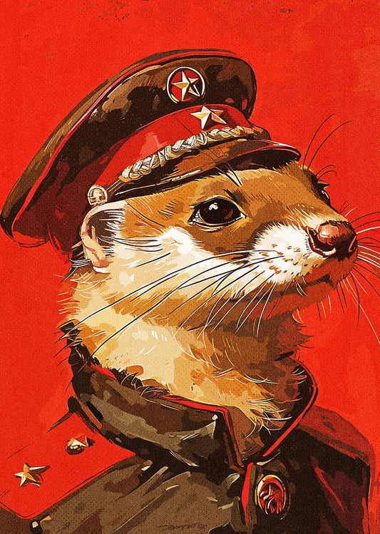 Comrade Ferret: Retro Military Illustration