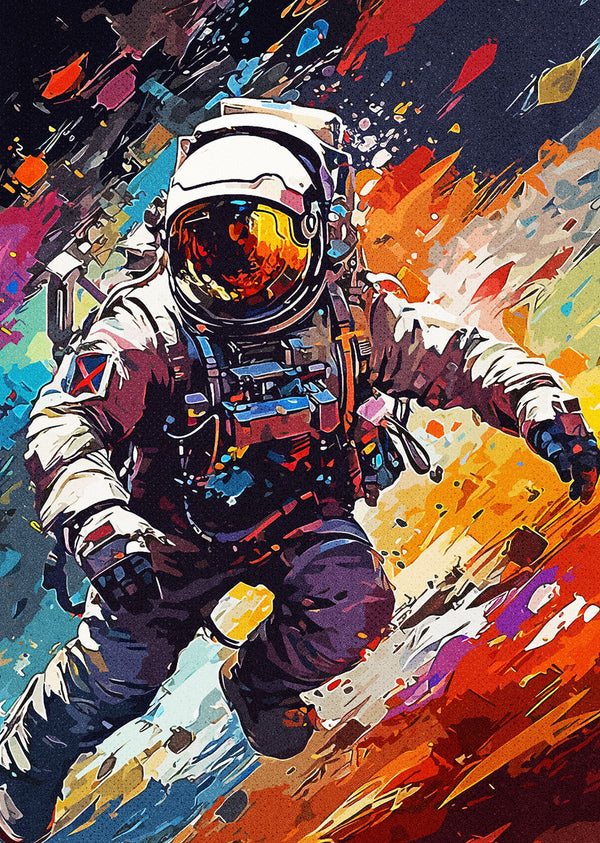 Cosmic Drift: The Vibrant Explorer