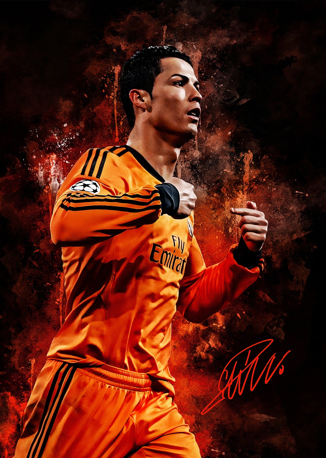 Cristiano Ronaldo: Real Madrid Orange Kit Poster