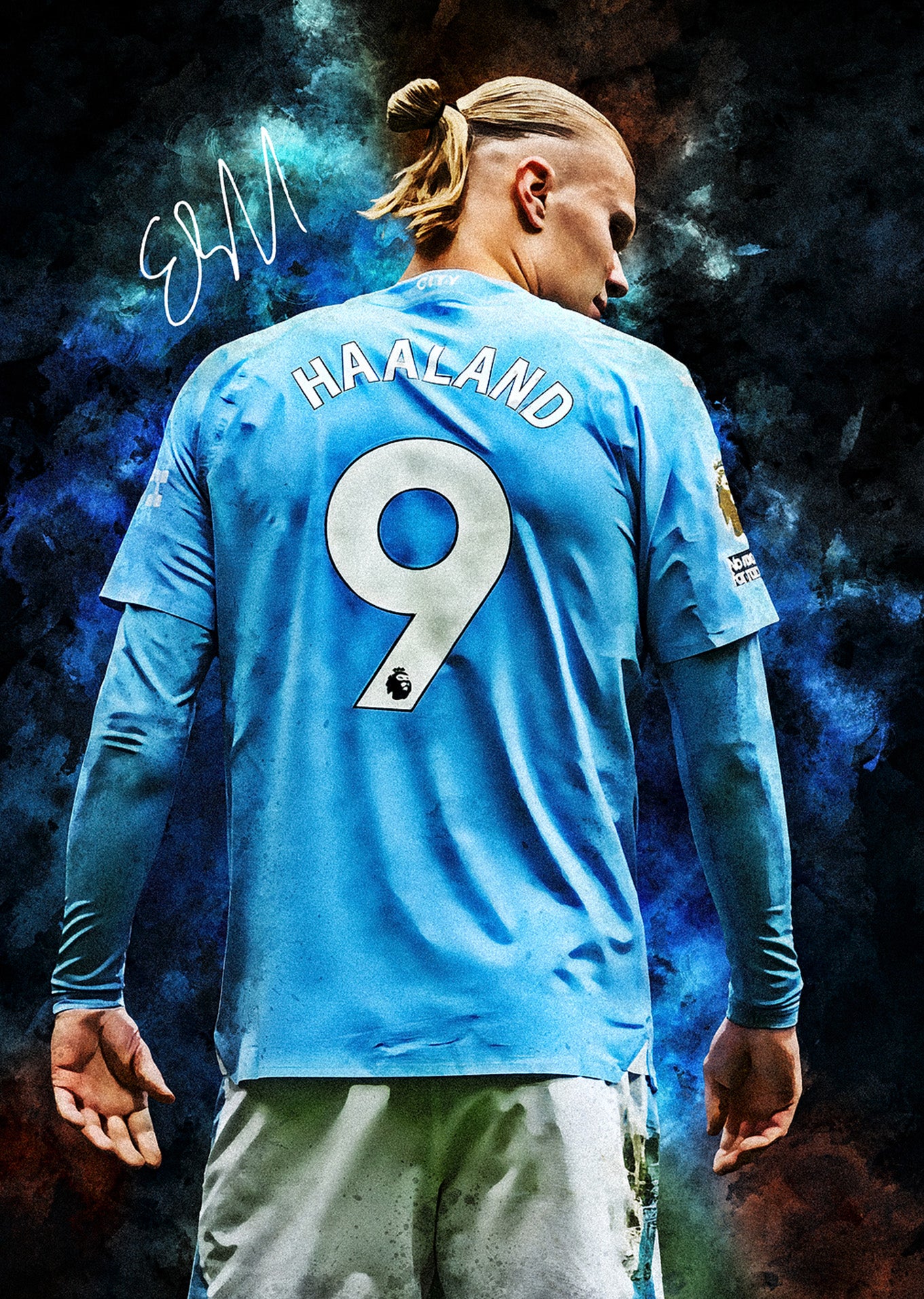 Erling Haaland: Manchester City "Number 9" Digital Poster