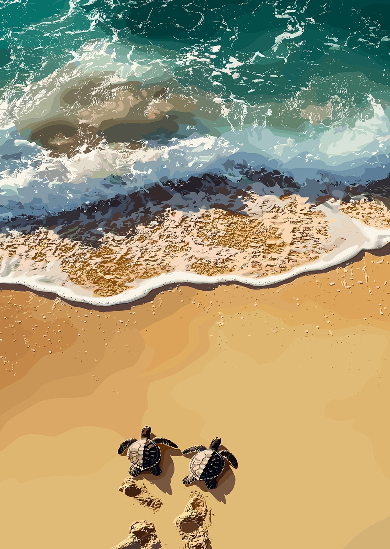 Hatchlings' Journey to the Sea