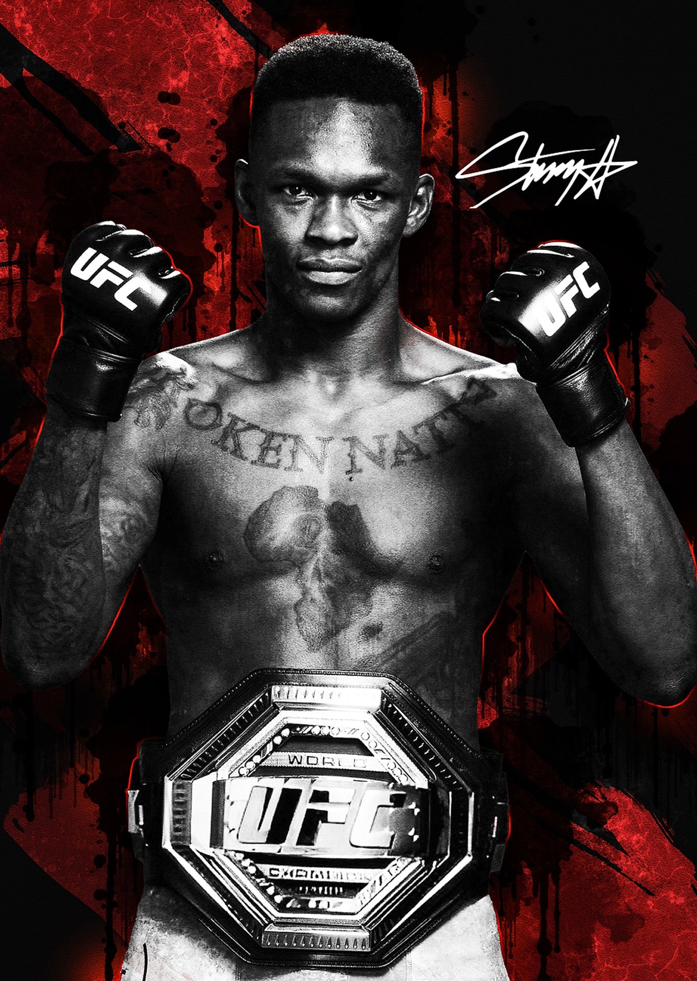 Israel Adesanya: UFC Champion Digital Poster