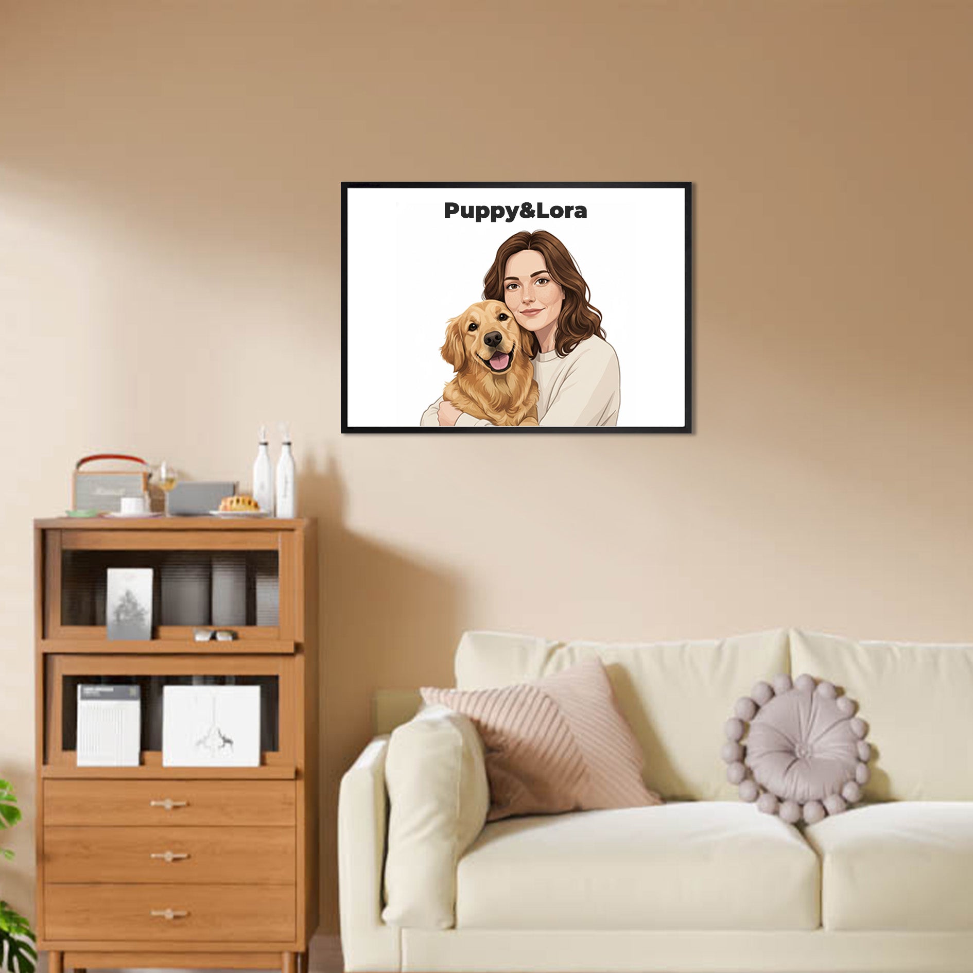 Aristocratic Couple:Custom 2 Pets Portrait