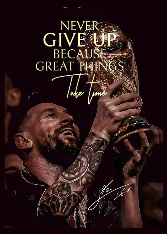 Lionel Messi: World Cup Triumph Inspirational Poster