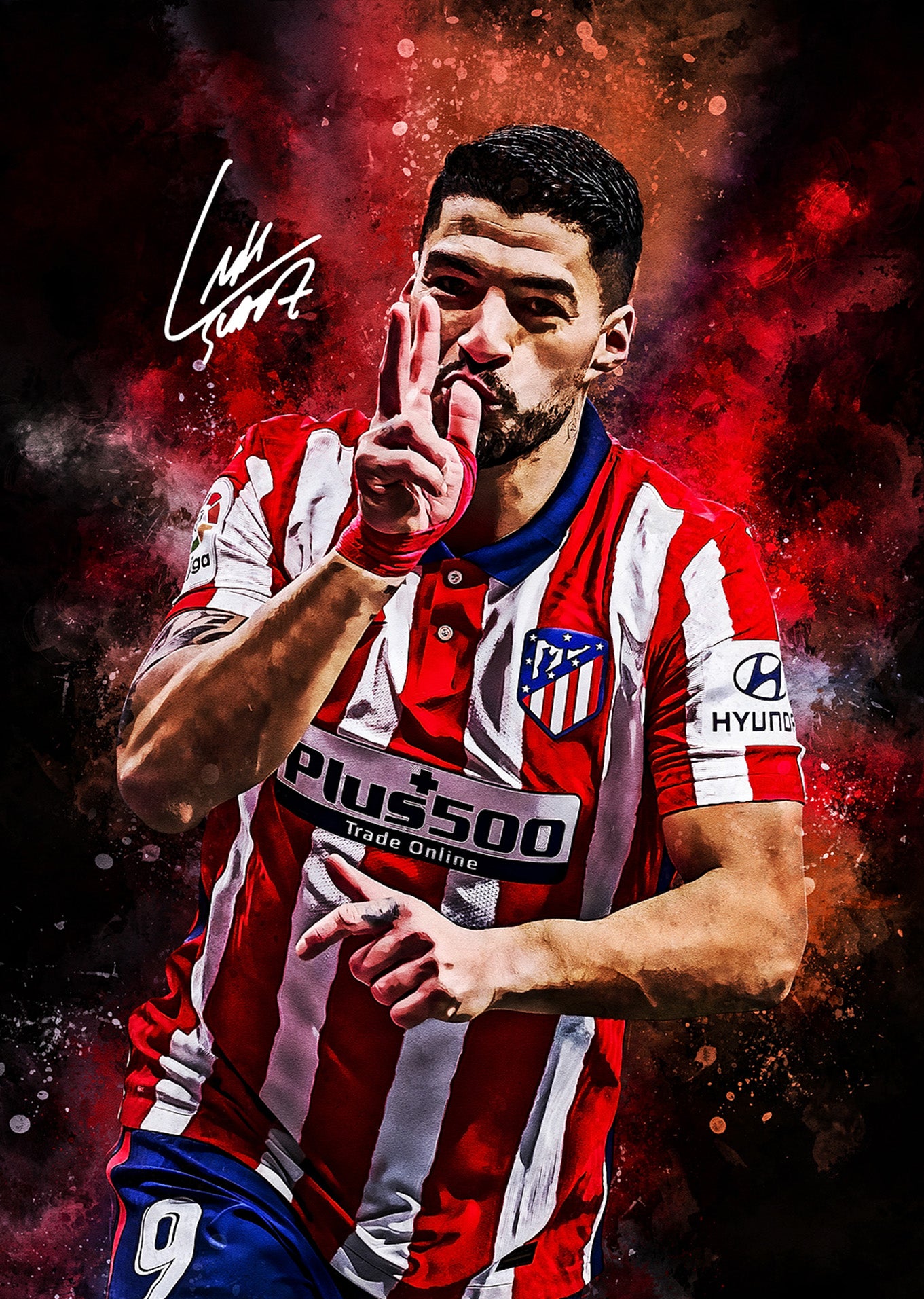 Luis Suárez: Atlético Madrid "El Pistolero" Poster
