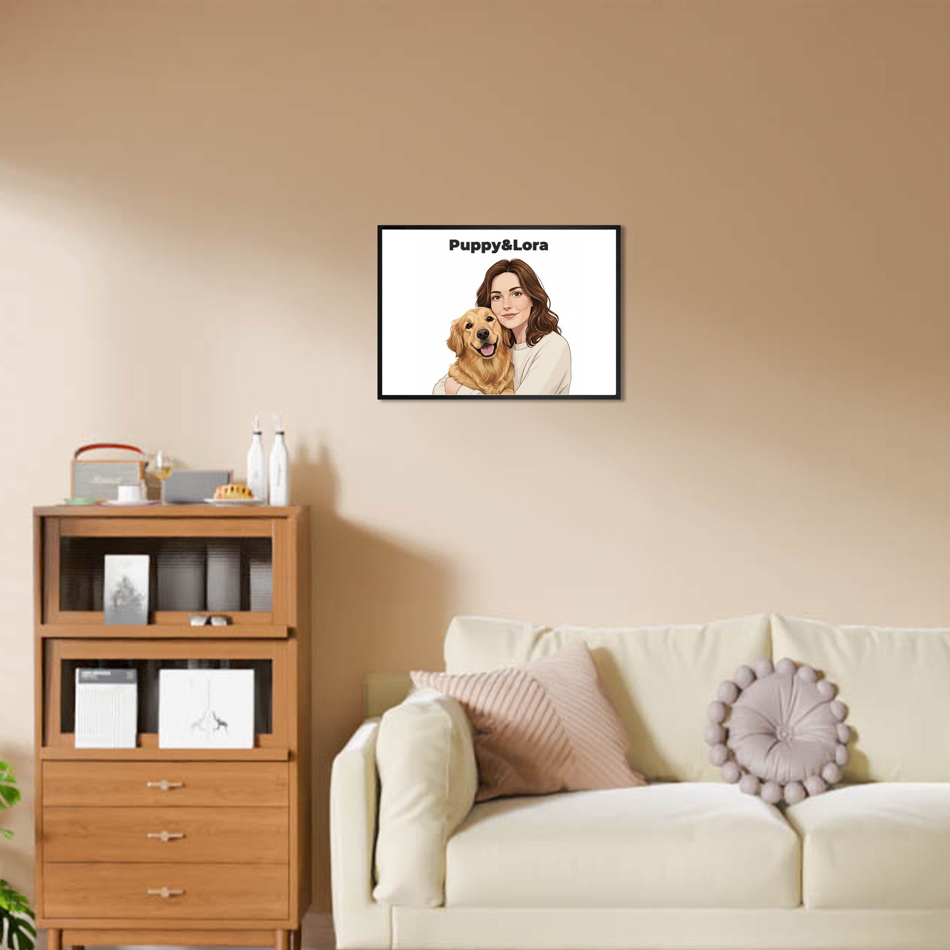 Aristocratic Couple:Custom 2 Pets Portrait