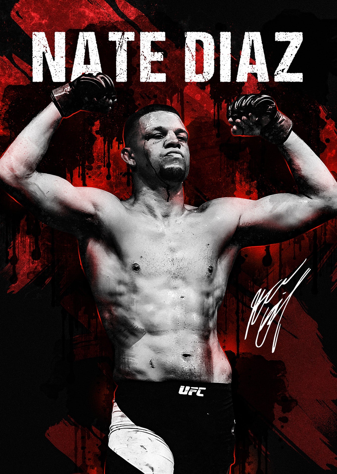 Nate Diaz: Gritty MMA Poster