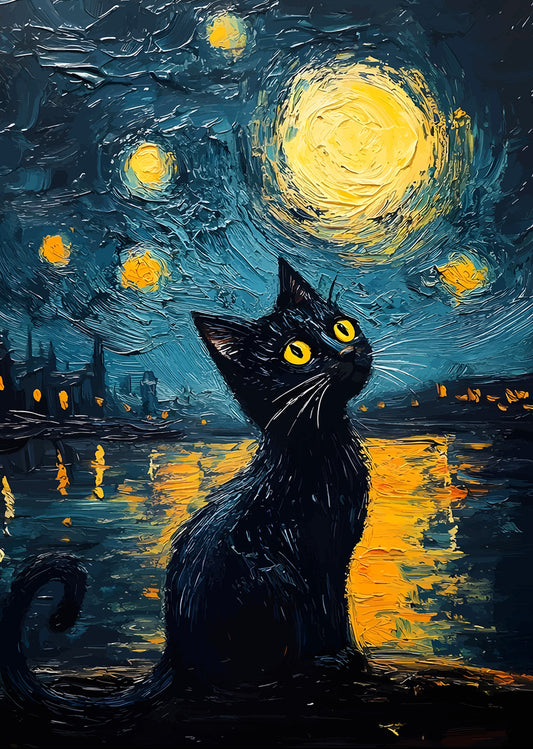 Starry Night Cat: The Curious Soul