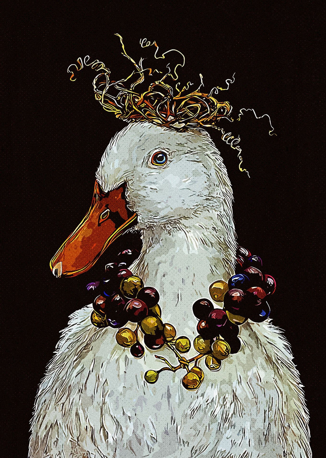 The Crowned Duck: A Surreal Portrait