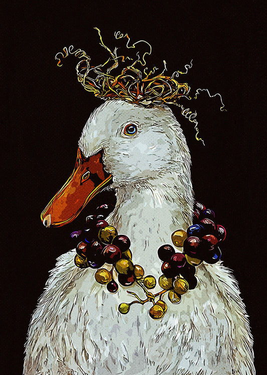The Crowned Duck: A Surreal Portrait
