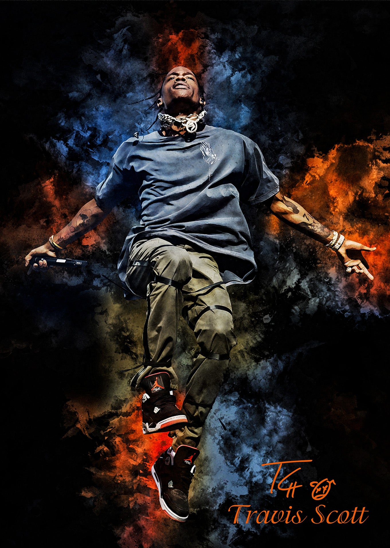 Travis Scott: Dynamic Digital Art Poster