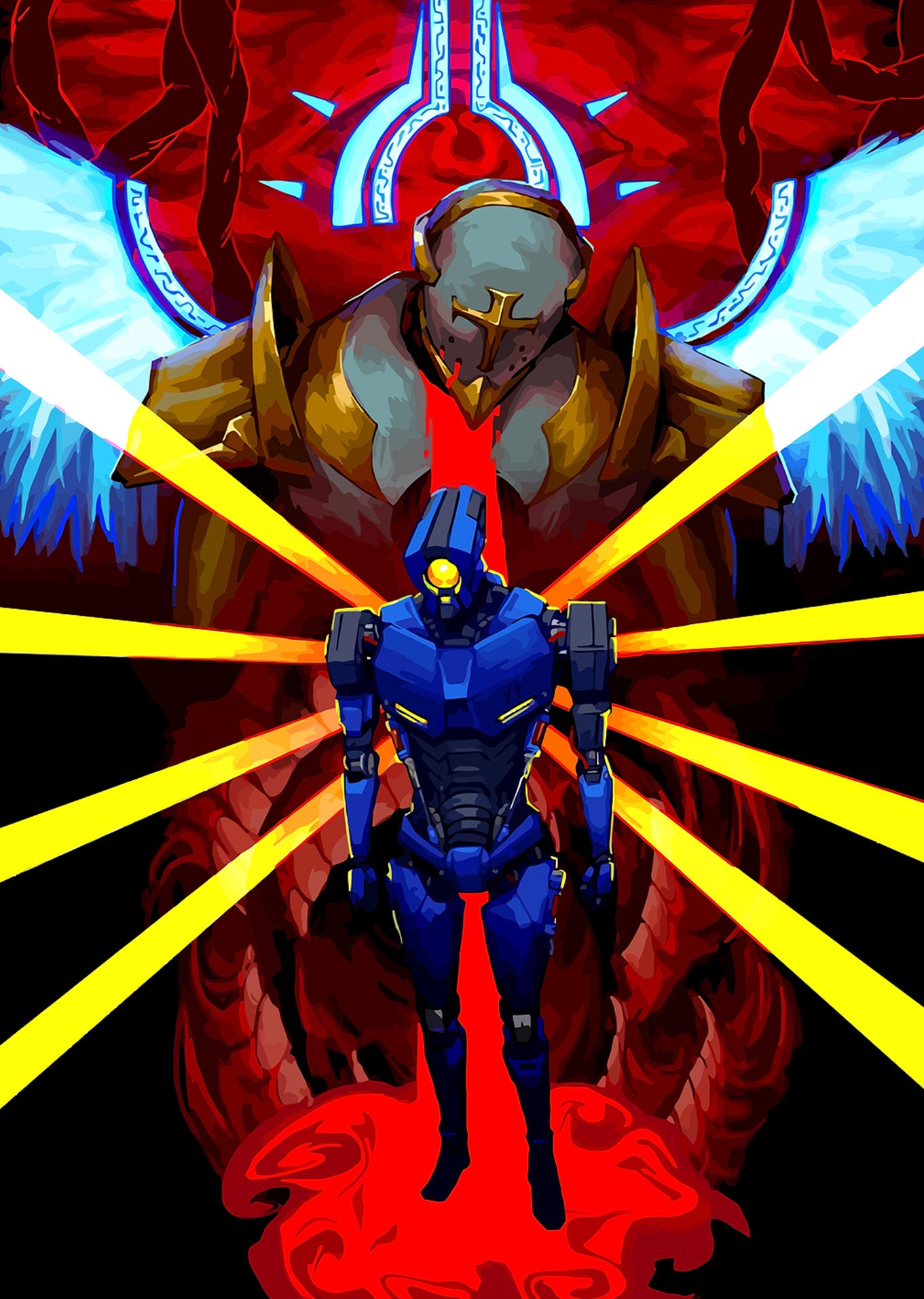 Ultrakill: V1 and Gabriel Art Poster