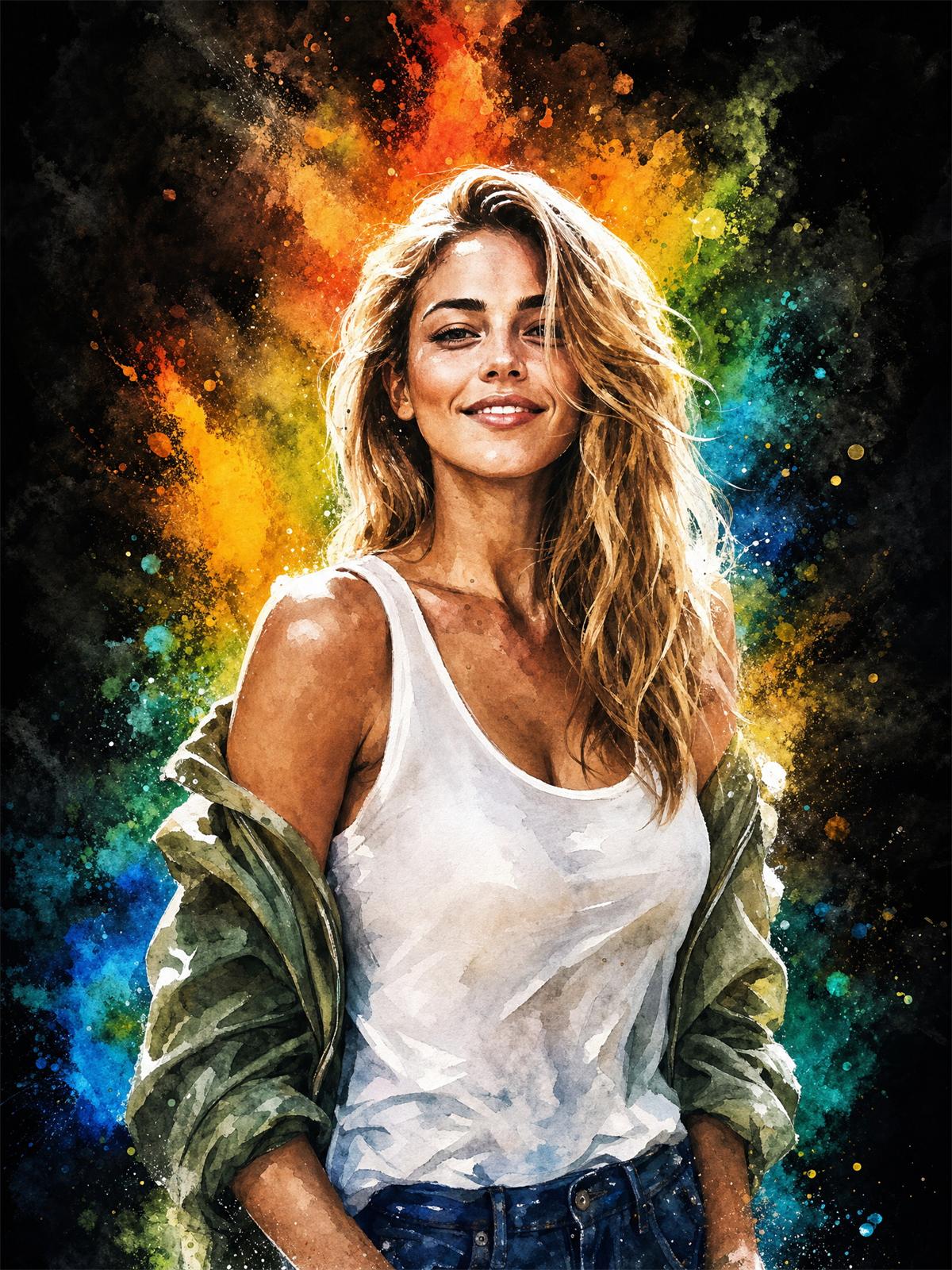 Custom Watercolor Splash Portraits