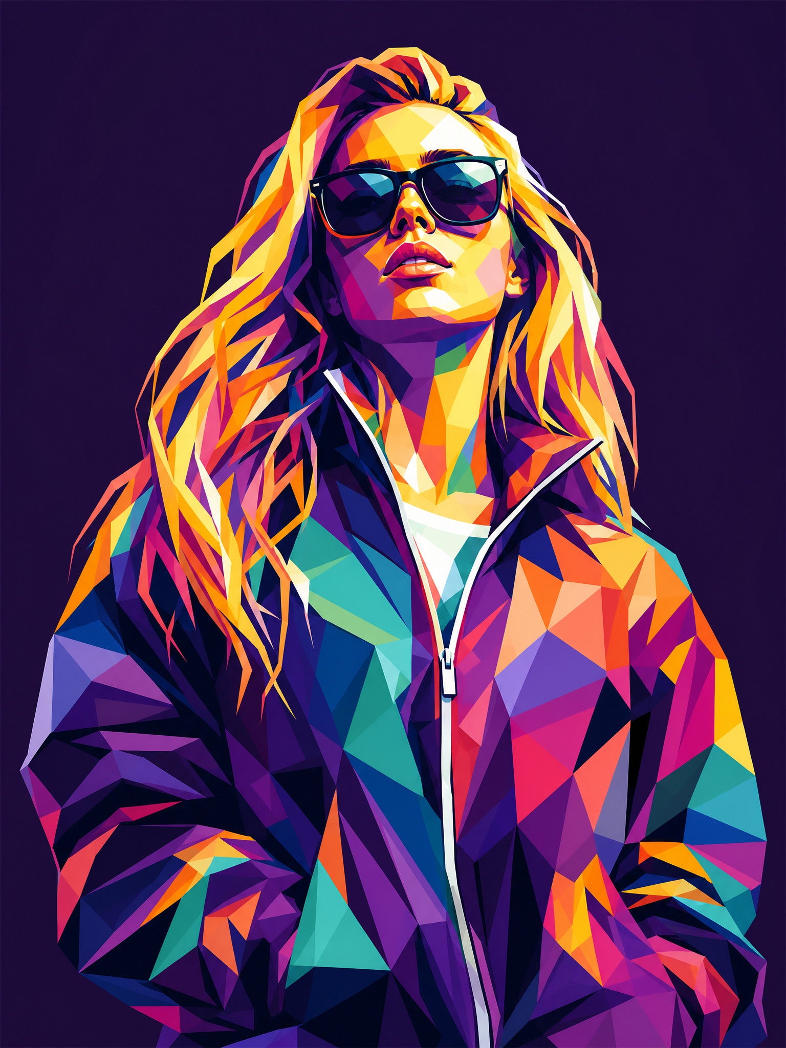 Custom Colorful Polygon Portrait