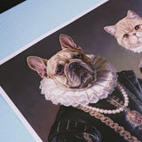 Noble Couple:Custom 2 Pets Portrait
